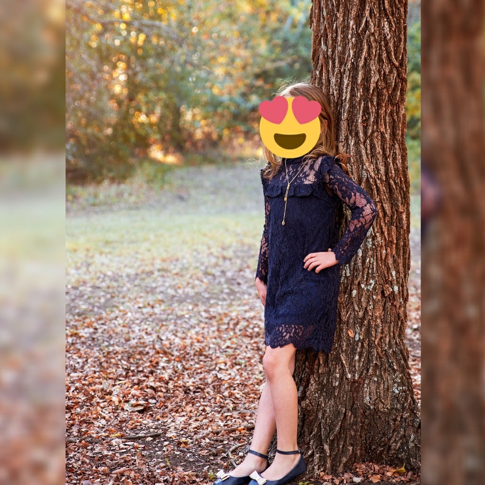 Navy Blue Lace Dress